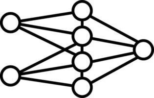 A black and white drawing of a network vector