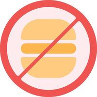 A no hamburger sign is shown on a white background vector