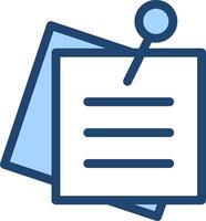 A blue and white icon of a clipboard with a pen vector