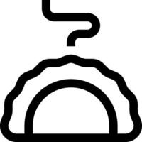 A black and white image of a taco vector