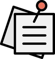 A paper document with a pin on it vector