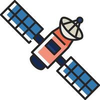 A satellite with a satellite dish on top vector