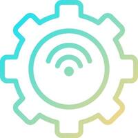 A gearwheel with a wifi symbol on it vector
