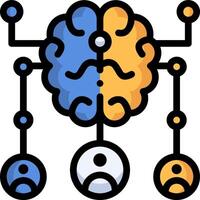 A brain with two people and a person in the middle vector