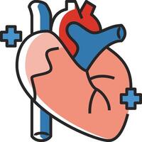 An illustration of a heart with a tube and a syringe vector