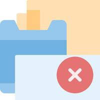 An icon of a folder with a red cross on it vector