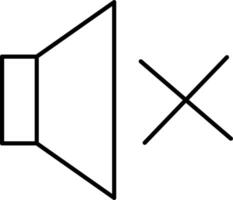 An x and a speaker icon on a white background vector