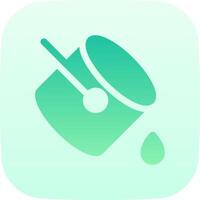A green icon with a bucket and a drop vector