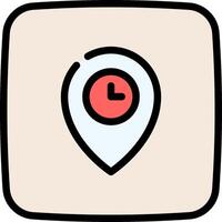 A location pin icon with a red dot vector
