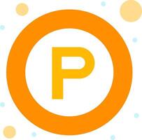The p logo in an orange circle vector