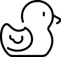 A black and white outline of a duck vector