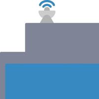 A blue and white icon with a wifi symbol vector