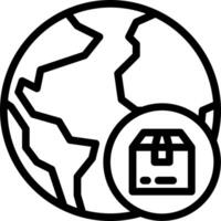 A black and white globe with a box on it vector