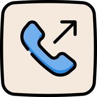 A phone icon with a blue arrow pointing to the left vector