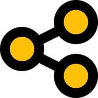 A black and yellow circle with two circles vector