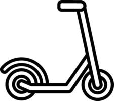 A black and white drawing of a scooter vector