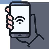 Mobile phone with wifi icon vector