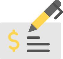A pen is writing a check on a paper vector