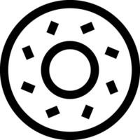 A black and white image of a donut vector