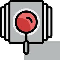 A red button with a black handle on it vector