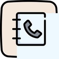 A phone icon with a phone on a notebook vector