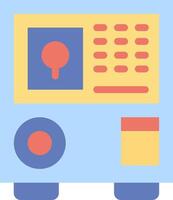 A flat icon of a radio with a button vector