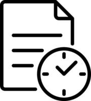 A clock and paper document icon vector