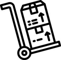 A hand truck with boxes on it vector