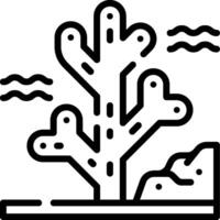 A desert plant icon with waves and rocks vector