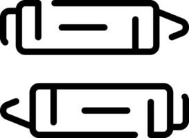 Two black and white crayons on a white background vector