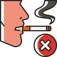A man smoking a cigarette with a red cross on it vector