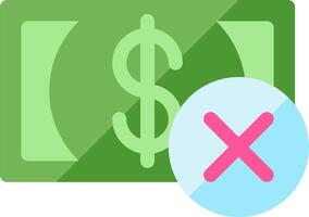 A dollar bill and an x symbol vector