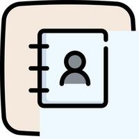 A person is holding a notebook and a person is in the middle vector