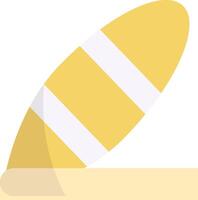 A yellow surfboard with a white stripe vector