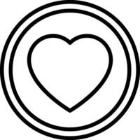 A black and white heart in a circle vector