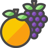 Orange and grape fruit icon vector