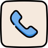 A phone icon with a blue phone on a white background vector