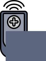 A remote control with a phone icon vector