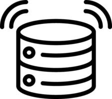 A black and white image of a server with a disk on top vector