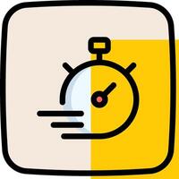 A stopwatch icon on a yellow background vector