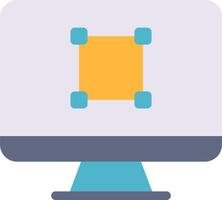 A computer monitor with a yellow square on it vector