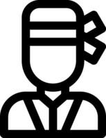 A black and white icon of a man in a headband vector