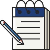 Notebook and pen icon illustration vector