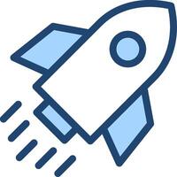 A rocket ship icon on a white background vector