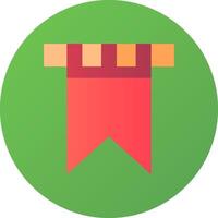 A flat icon of a ribbon on a green background vector