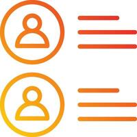 A set of icons showing the user and the person vector