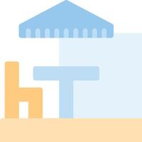 A beach umbrella and chair with a beach umbrella vector
