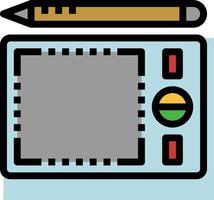 A computer with a pencil and a pen vector