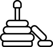 A black and white icon of a stack of blocks vector