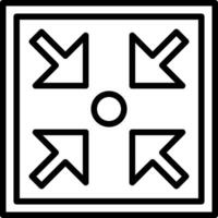 A black and white square with arrows pointing in different directions vector